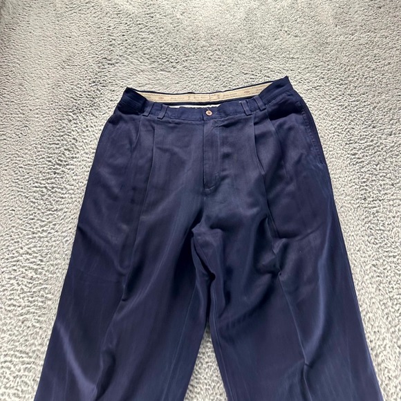 Tommy Bahama Pant Mens 36x28 Blue Silk Chino Wide-Leg Beach Coastal Resort Wear - Picture 2 of 10